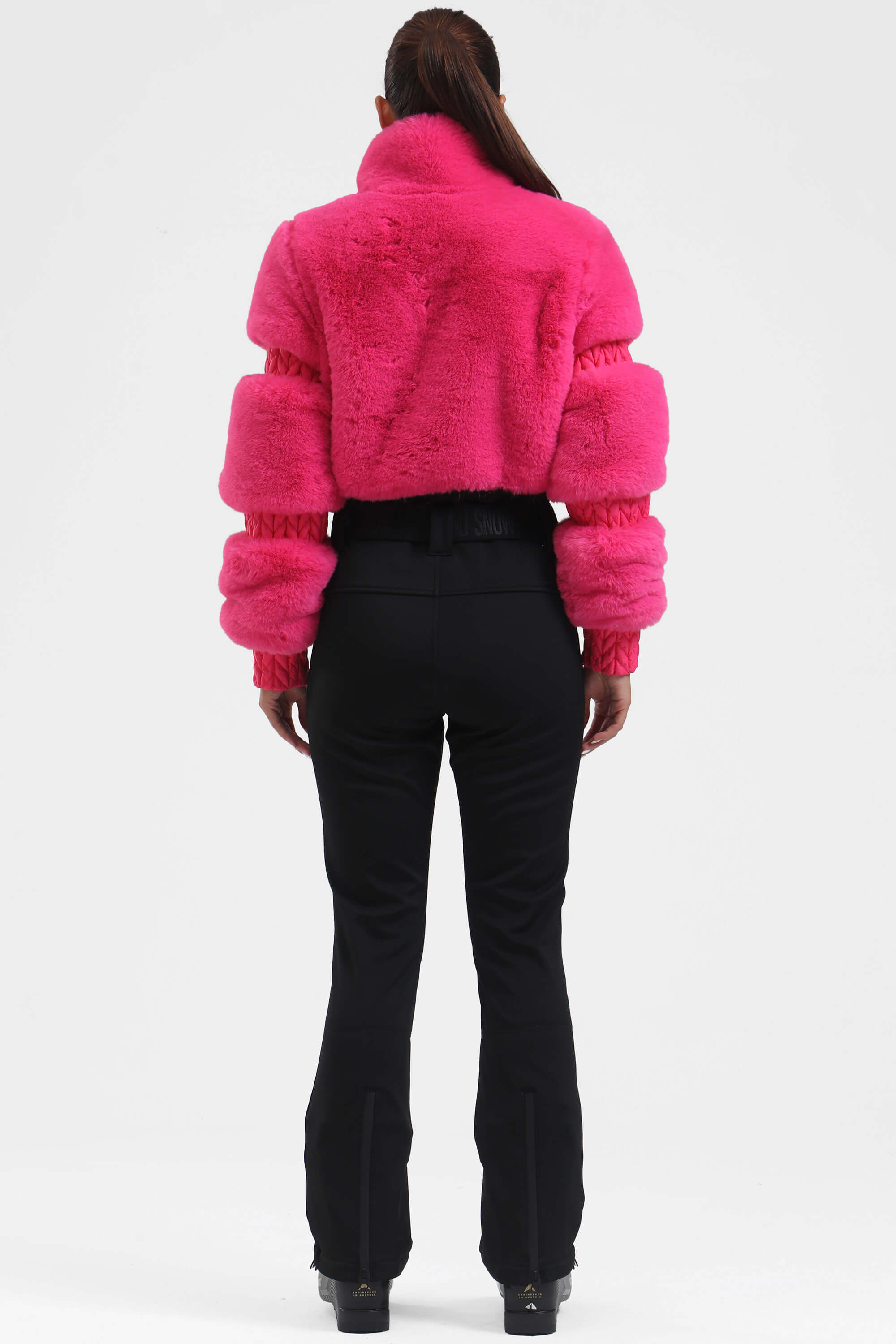 Magenta Elegant Faux-Fur One-Piece Ski Suit Snowboard Suit Secondary image