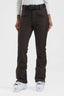 Women's Dark Brown Padded Stretch Slim-Fit Ski Pants Snow Pants