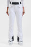 Women's White Padded Stretch Slim-Fit Ski Pants Snow Pants