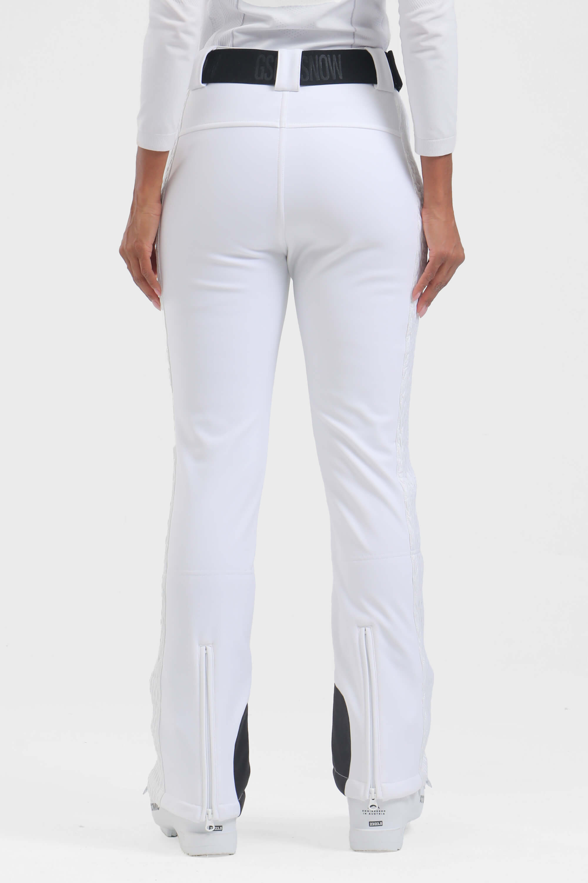 Women's White Padded Stretch Slim-Fit Ski Pants Snow Pants Secondary image