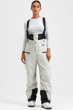 Women's Lavender Insulated Baggy Ski Pants With Detachable Suspenders Snow Pants