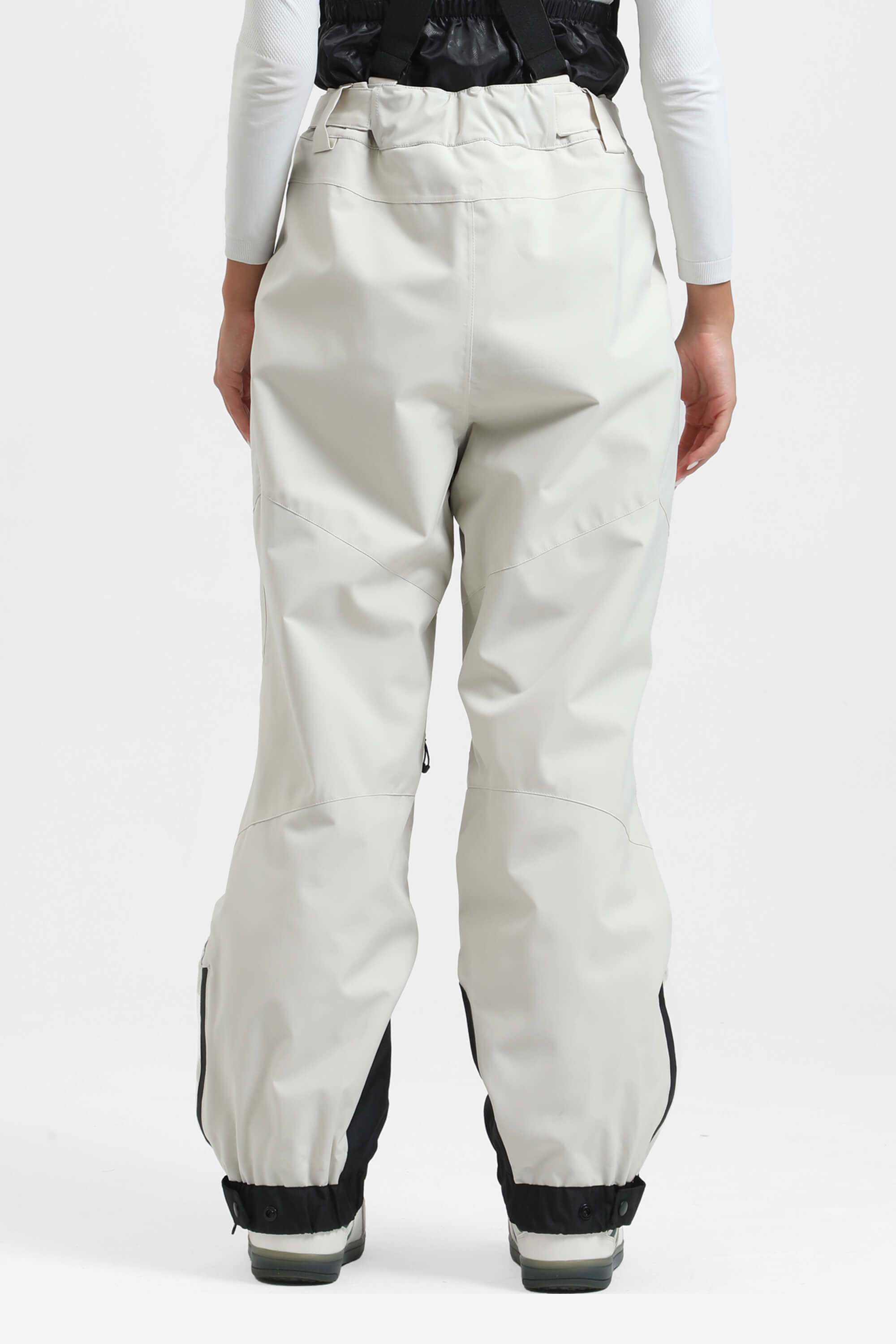 Women's Rose Insulated Baggy Ski Pants With Detachable Suspenders Snow Pants