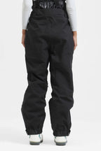 Women's Off White Insulated Baggy Ski Pants With Detachable Suspenders Snow Pants