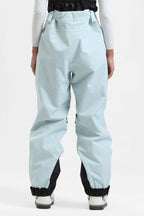 Women's Lavender Insulated Baggy Ski Pants With Detachable Suspenders Snow Pants