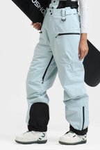 Women's Coffee Insulated Baggy Ski Pants With Detachable Suspenders Snow Pants