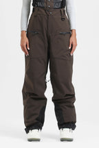 Women's Rose Insulated Baggy Ski Pants With Detachable Suspenders Snow Pants