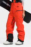 Women's Neon Red Insulated Baggy Ski Pants With Detachable Suspenders Snow Pants