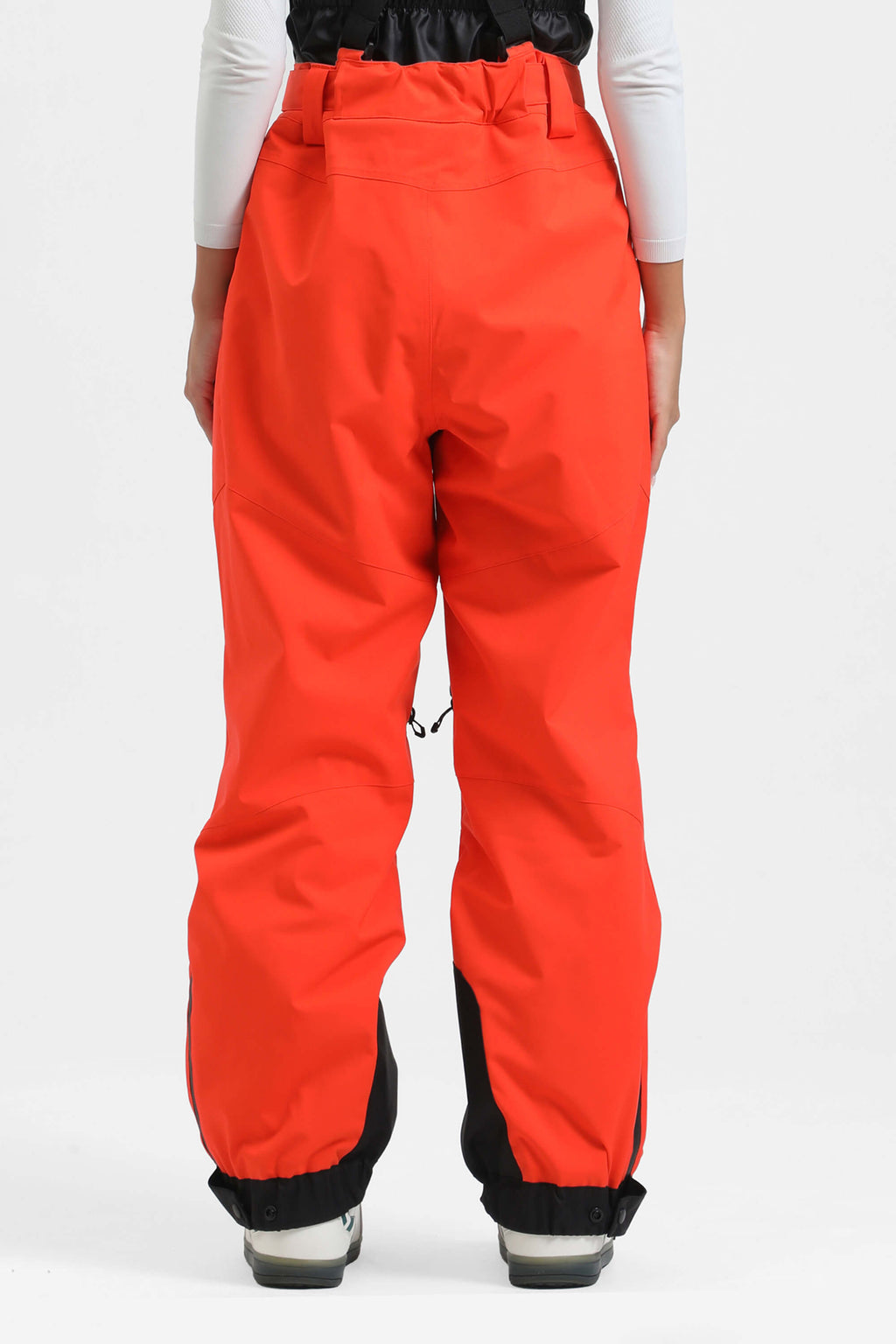Women's Pink Insulated Baggy Ski Pants With Detachable Suspenders Snow Pants