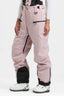 Women's Pink Insulated Baggy Ski Pants With Detachable Suspenders Snow Pants