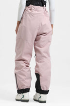 Women's Off White Insulated Baggy Ski Pants With Detachable Suspenders Snow Pants