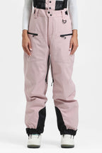 Women's Rose Insulated Baggy Ski Pants With Detachable Suspenders Snow Pants
