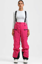 Women's Rose Insulated Baggy Ski Pants With Detachable Suspenders Snow Pants