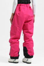 Women's Rose Insulated Baggy Ski Pants With Detachable Suspenders Snow Pants
