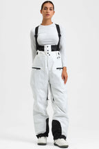 Women's Rose Insulated Baggy Ski Pants With Detachable Suspenders Snow Pants