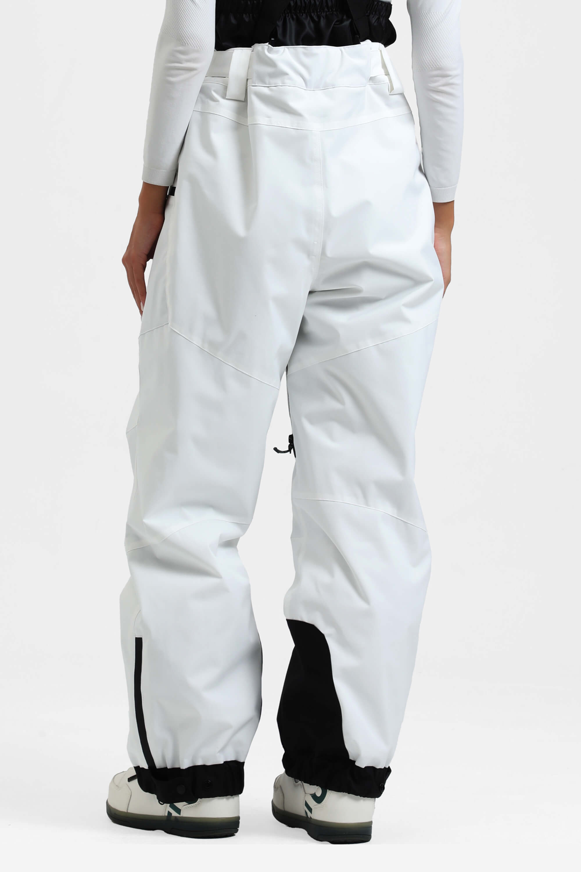 Women's Rose Insulated Baggy Ski Pants With Detachable Suspenders Snow Pants