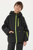 Kids' Off White Sporty Logo Tape Waterproof Insulated Snow Jacket