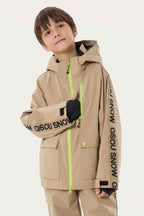 Kids' Off White Sporty Logo Tape Waterproof Insulated Snow Jacket