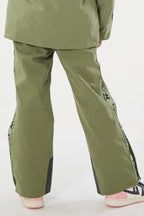 Army Green Insulated Ski Pants With Suspenders Snow Pants