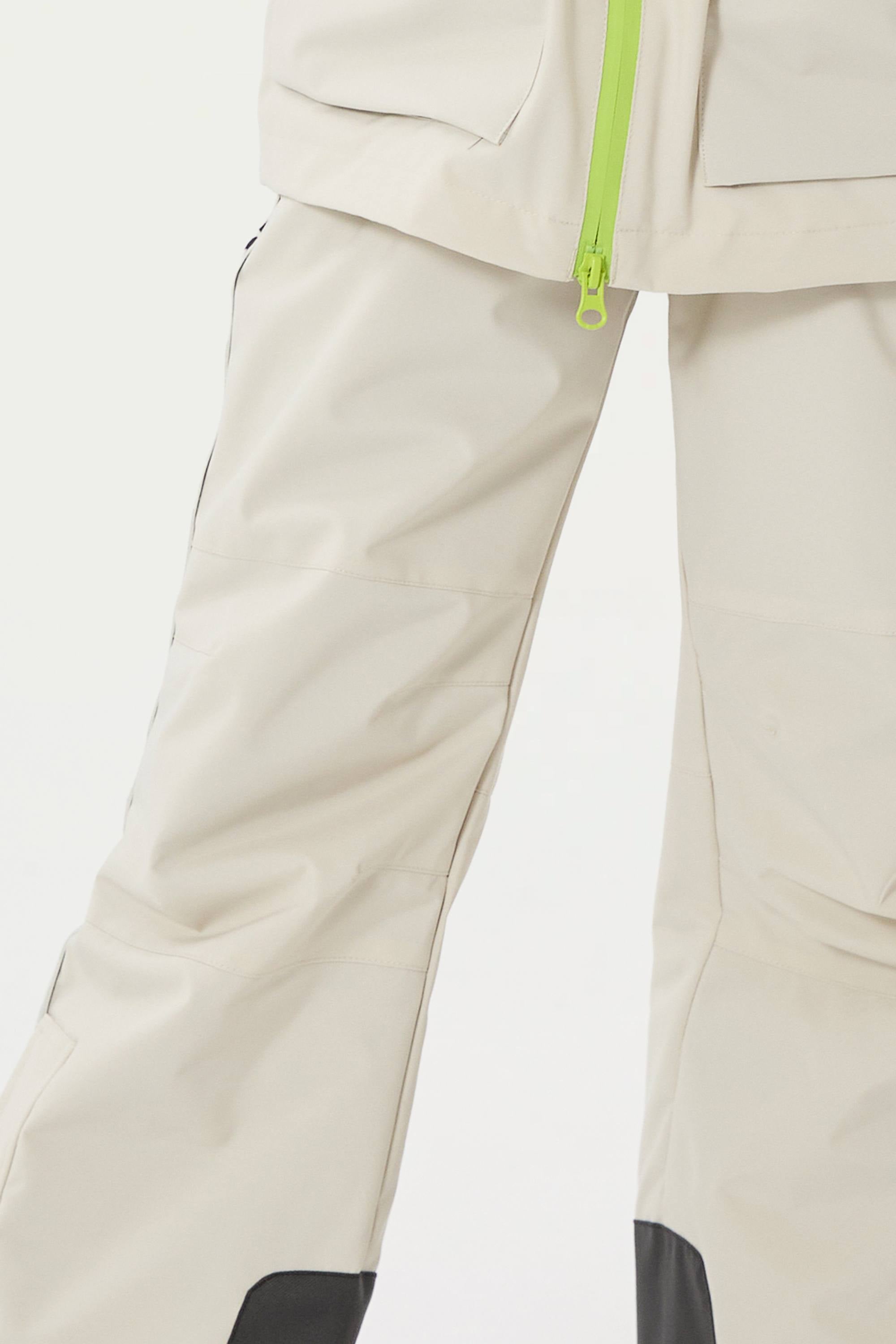 Navy Blue Insulated Ski Pants With Suspenders Snow Pants