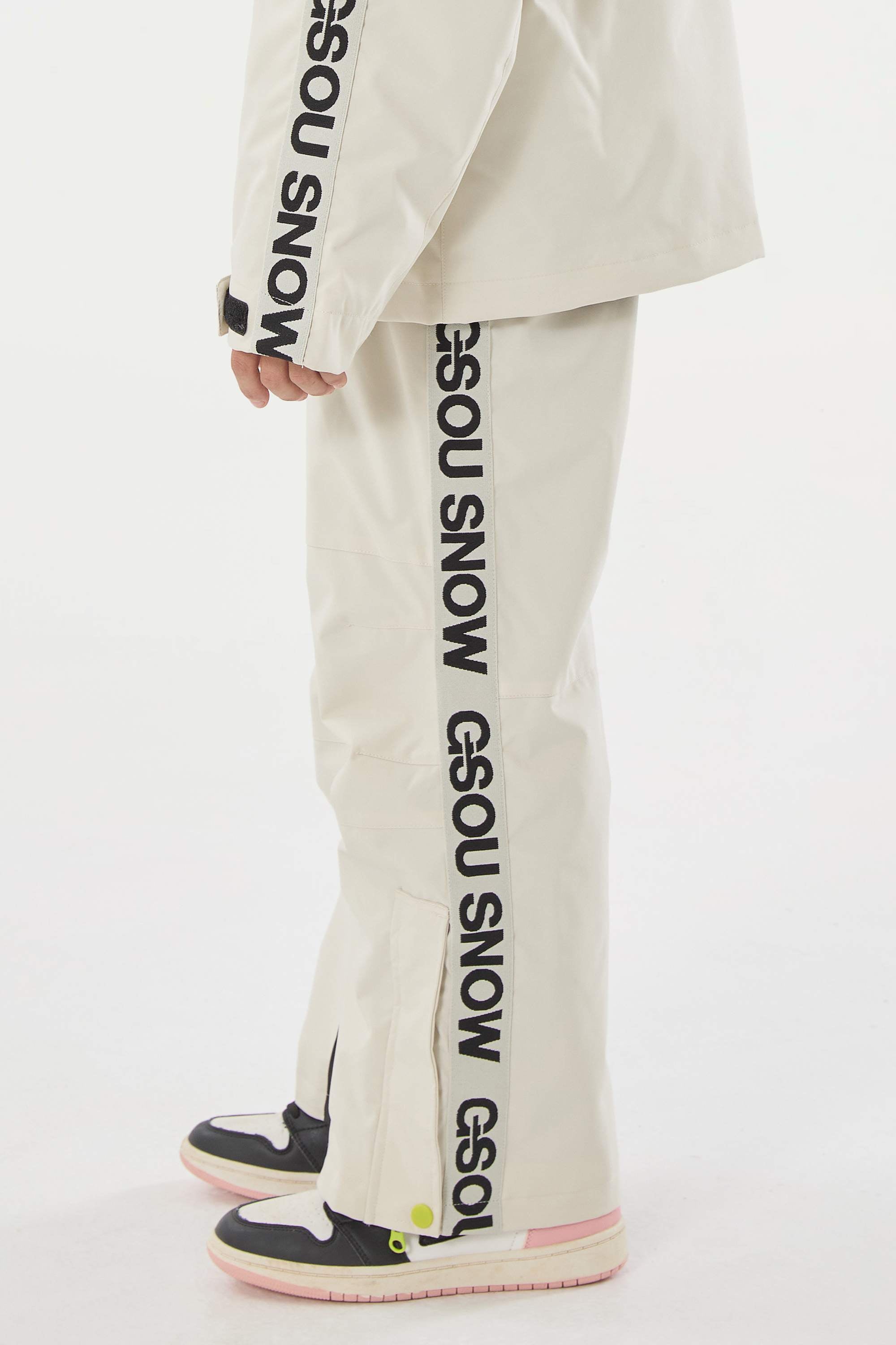 Navy Blue Insulated Ski Pants With Suspenders Snow Pants