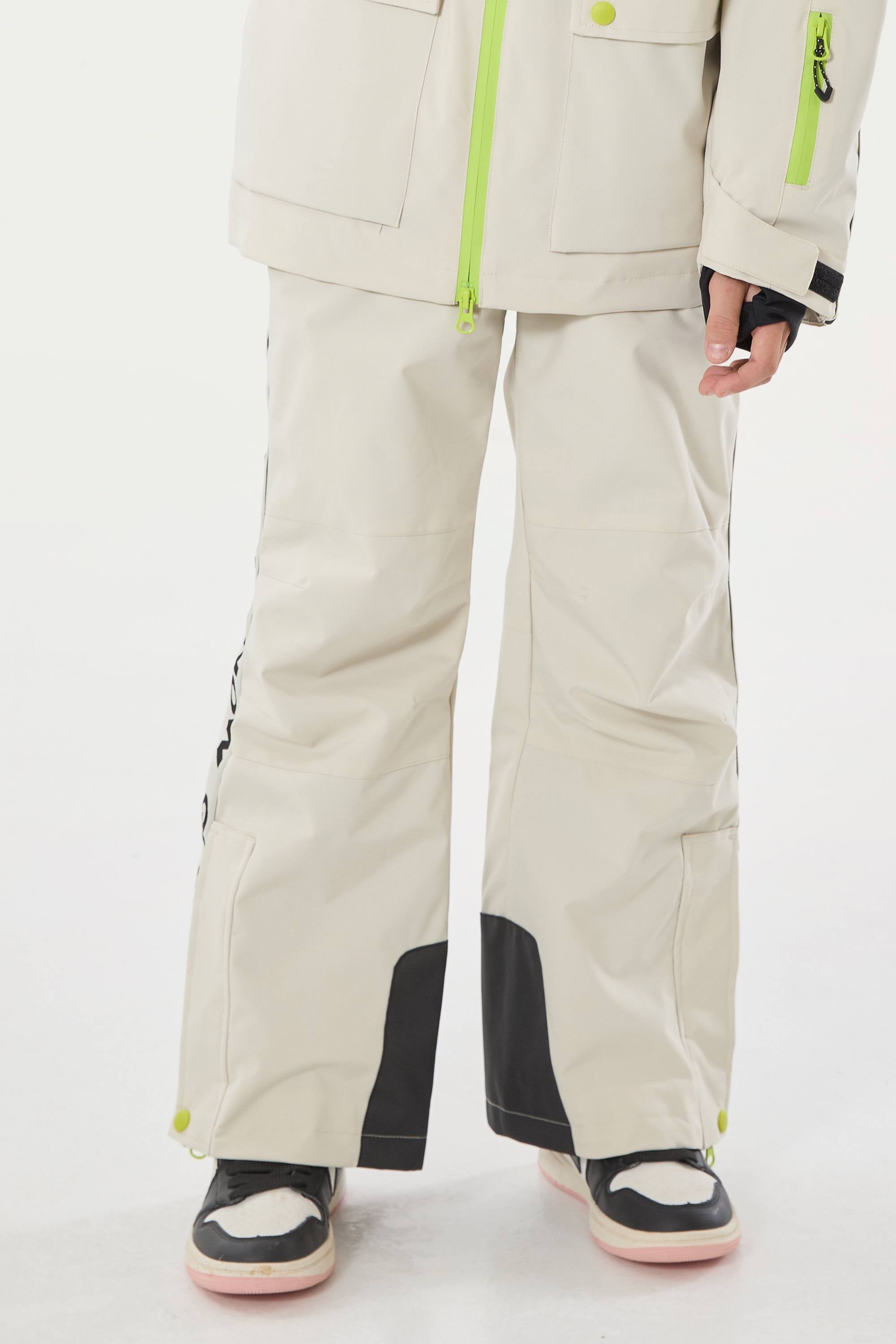 Navy Blue Insulated Ski Pants With Suspenders Snow Pants