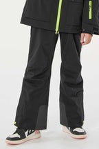Off White Insulated Ski Pants With Suspenders Snow Pants