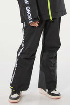 Navy Blue Insulated Ski Pants With Suspenders Snow Pants