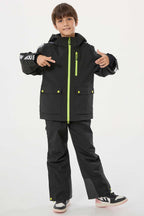 Black Insulated Ski Pants With Suspenders Snow Pants