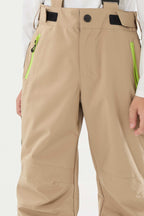 Army Green Insulated Ski Pants With Suspenders Snow Pants