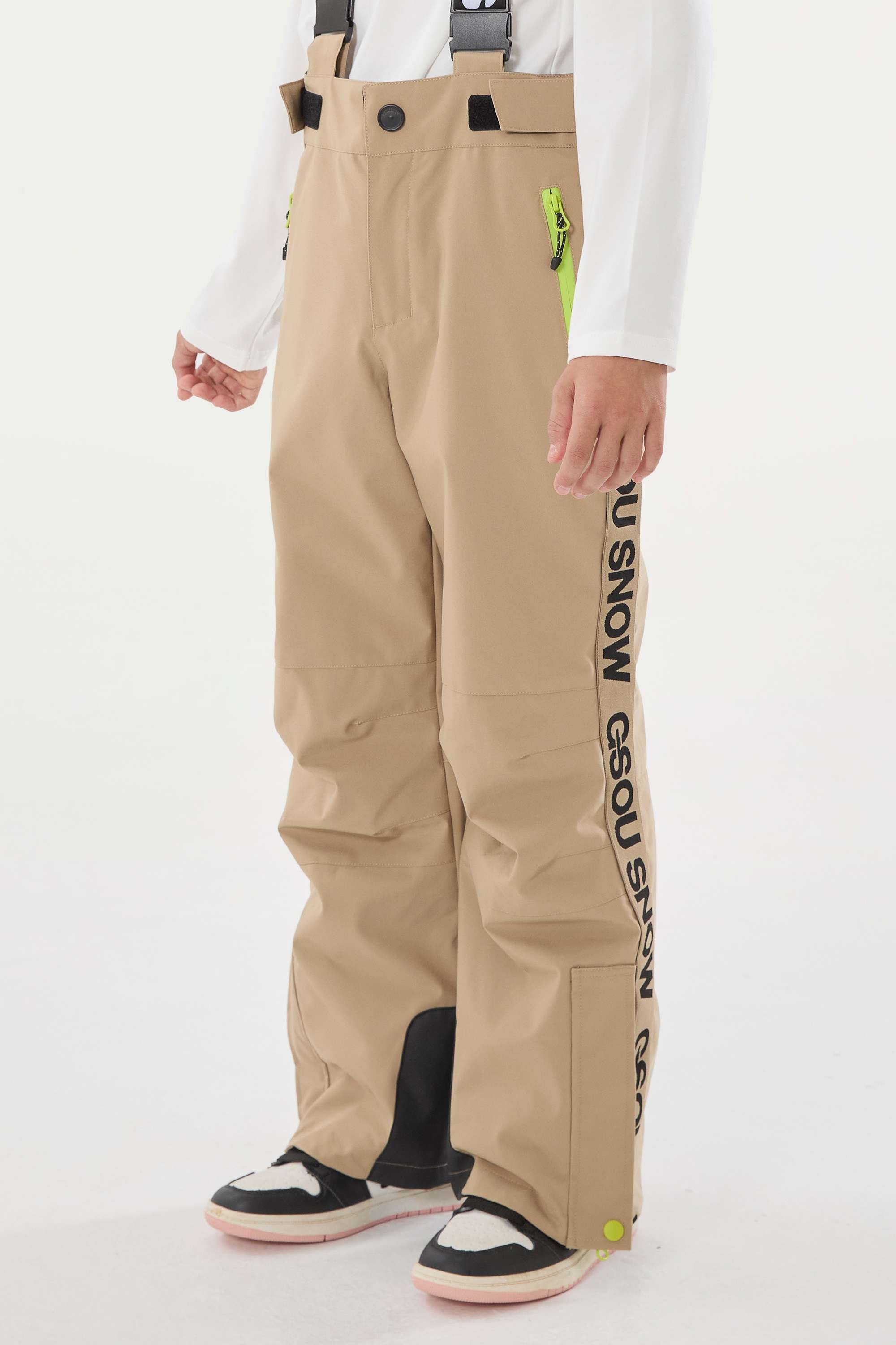 Black Insulated Ski Pants With Suspenders Snow Pants