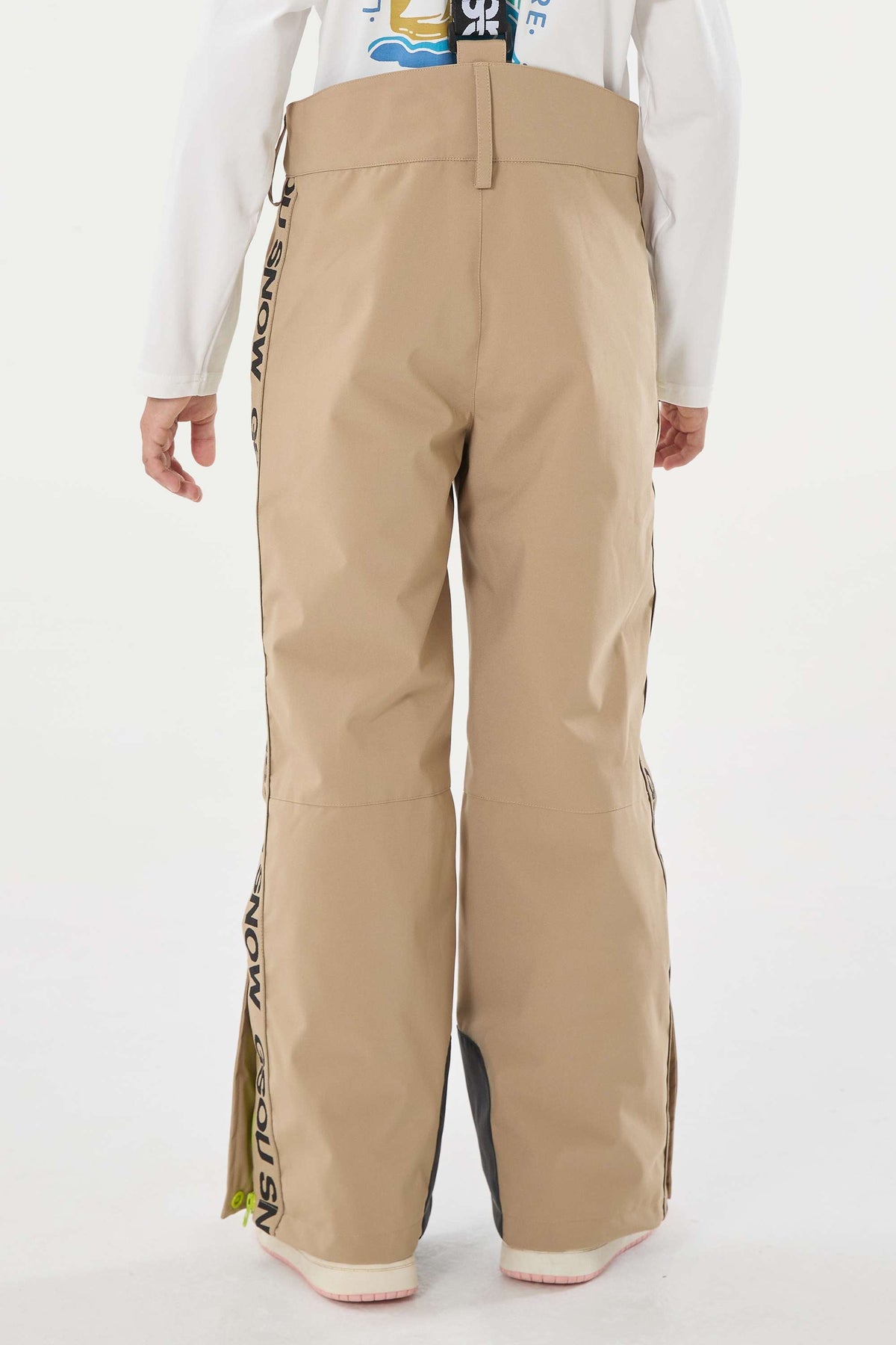 Kids’ Black Insulated Snow Pants with Suspenders