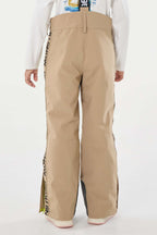 Khaki Insulated Ski Pants With Suspenders Snow Pants