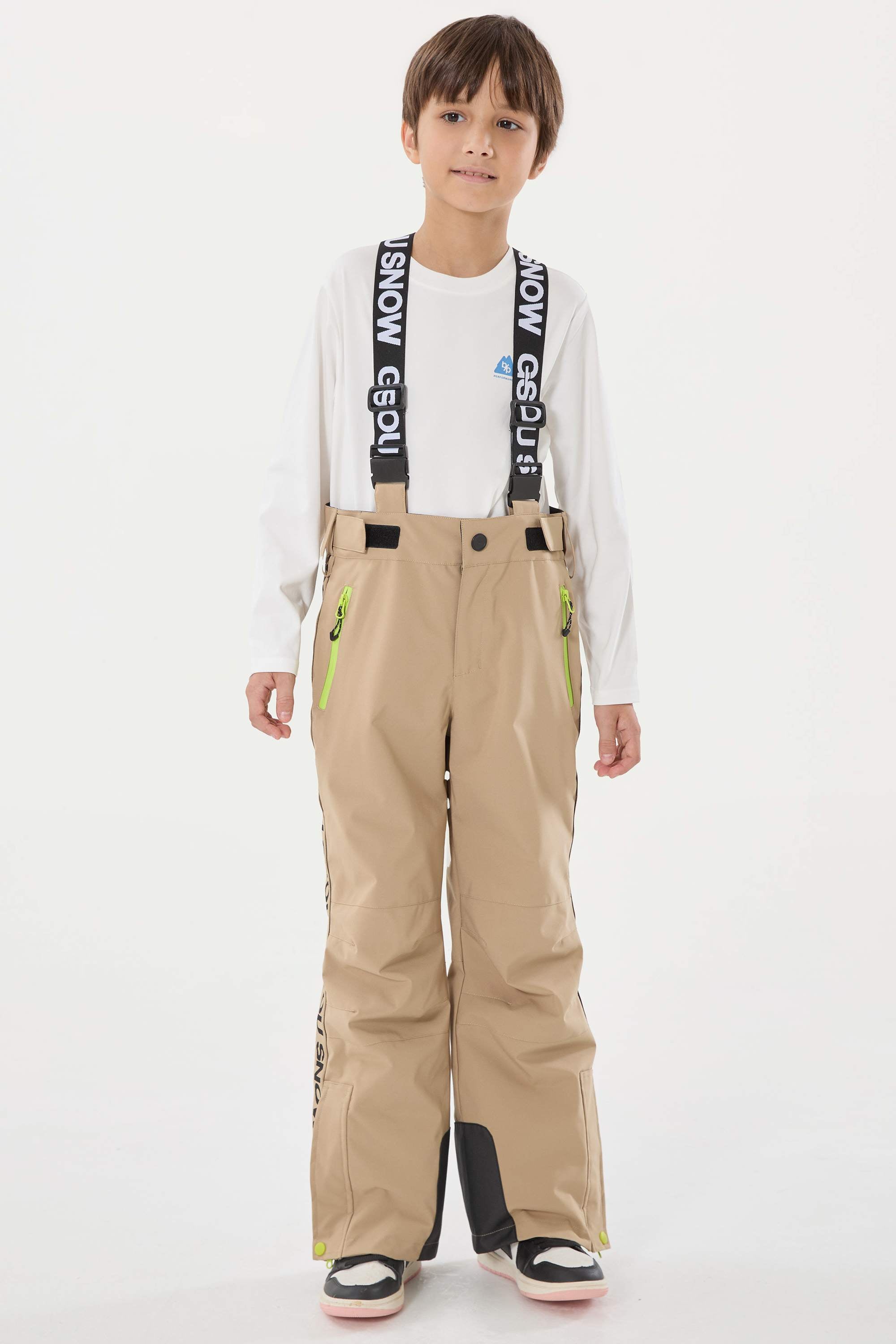 Black Insulated Ski Pants With Suspenders Snow Pants