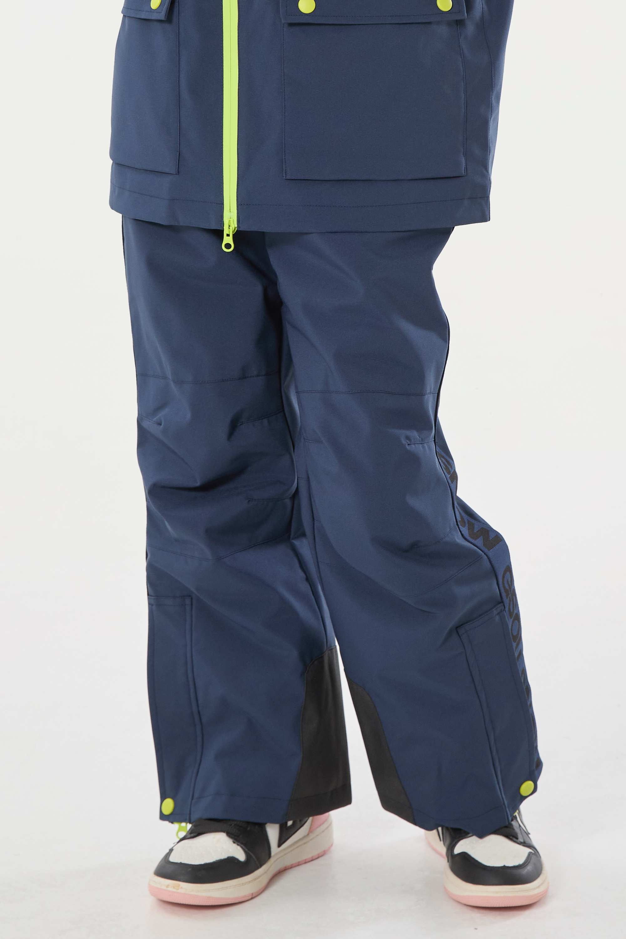 Navy Blue Insulated Ski Pants With Suspenders Snow Pants Main image