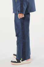 Navy Blue Insulated Ski Pants With Suspenders Snow Pants