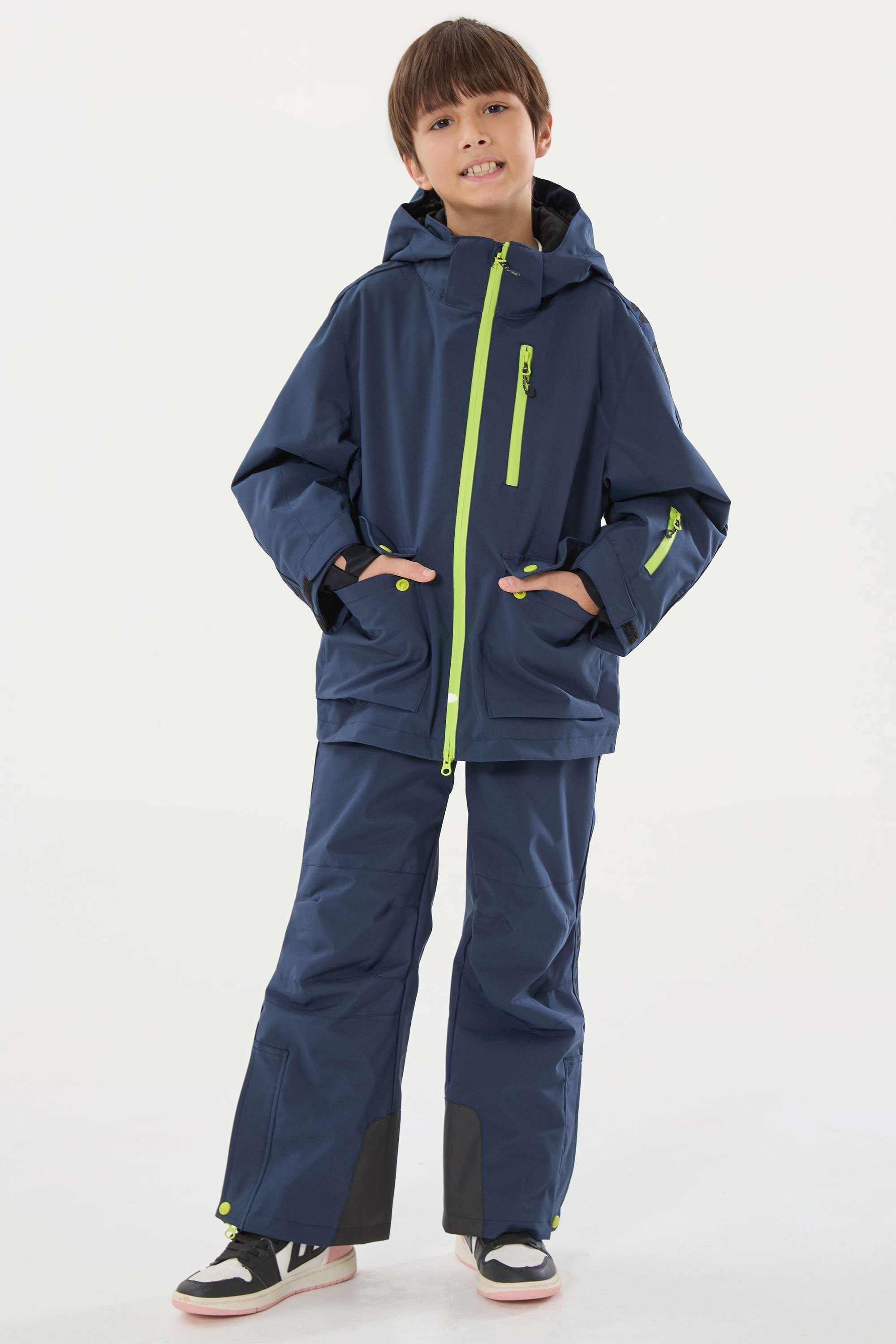Army Green Insulated Ski Pants With Suspenders Snow Pants