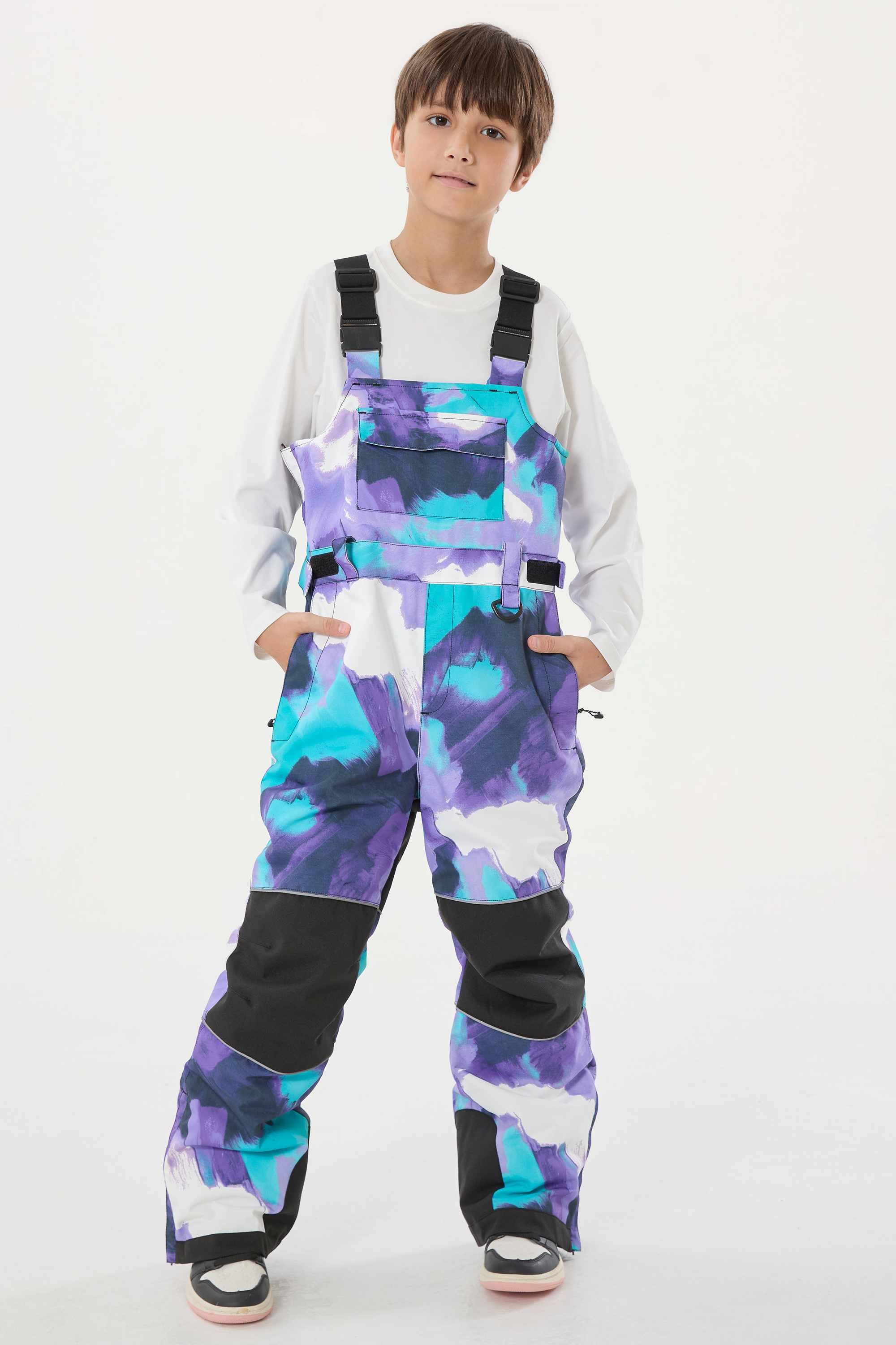 Off White Reflective Workwear Ski Bibs Durable Snow Bibs
