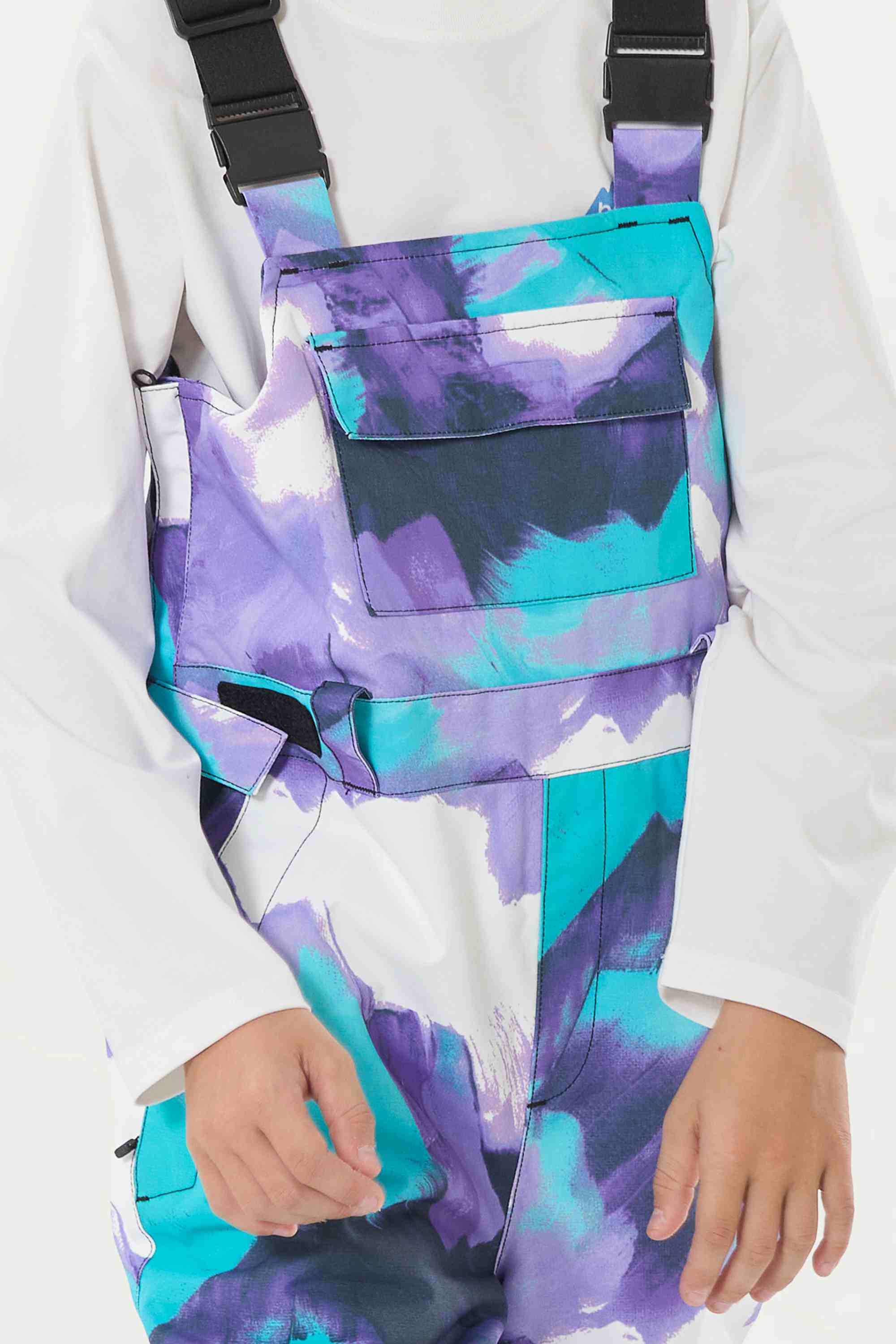 Purple Tie-dye Reflective Workwear Ski Bibs Durable Snow Bibs Secondary image