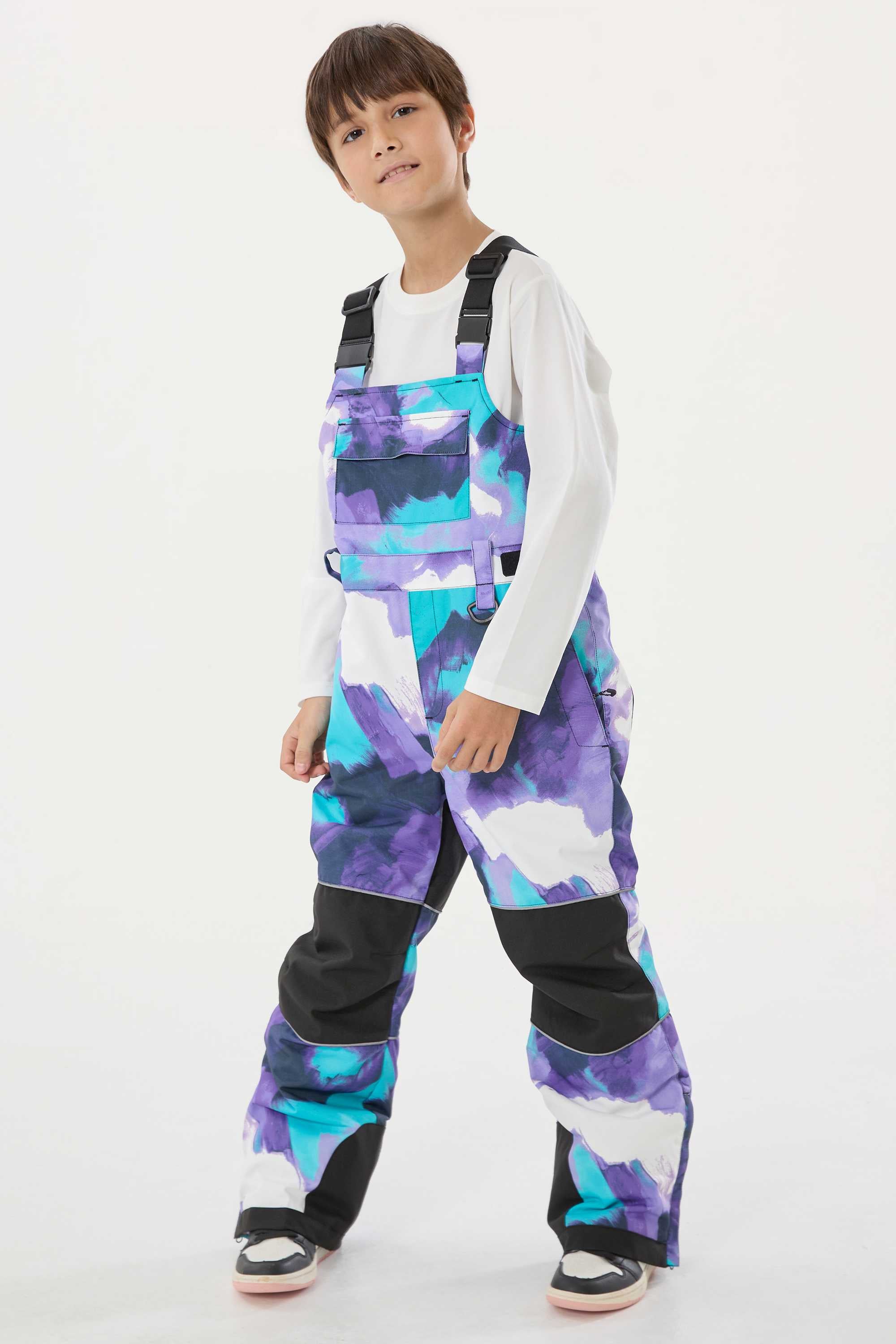 Off White Reflective Workwear Ski Bibs Durable Snow Bibs