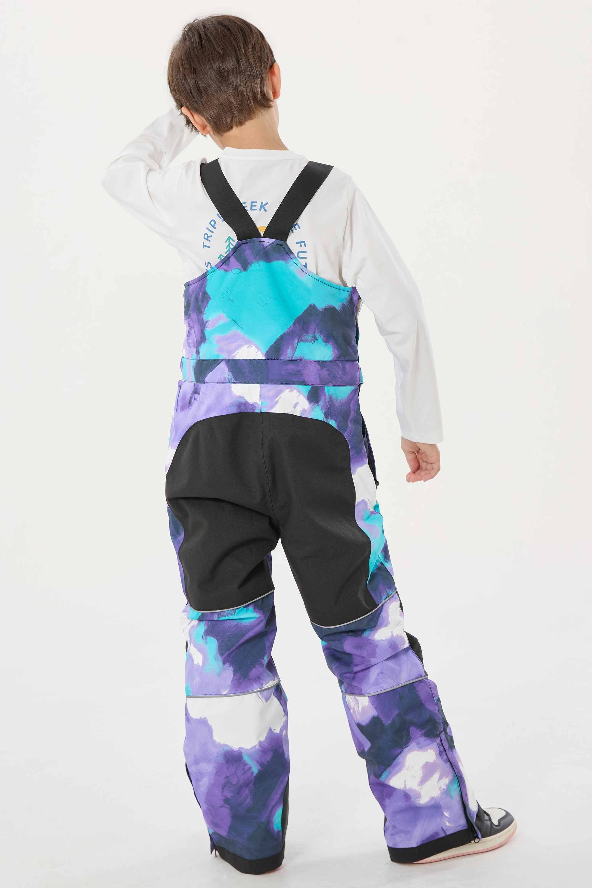 Khaki Reflective Workwear Ski Bibs Durable Snow Bibs