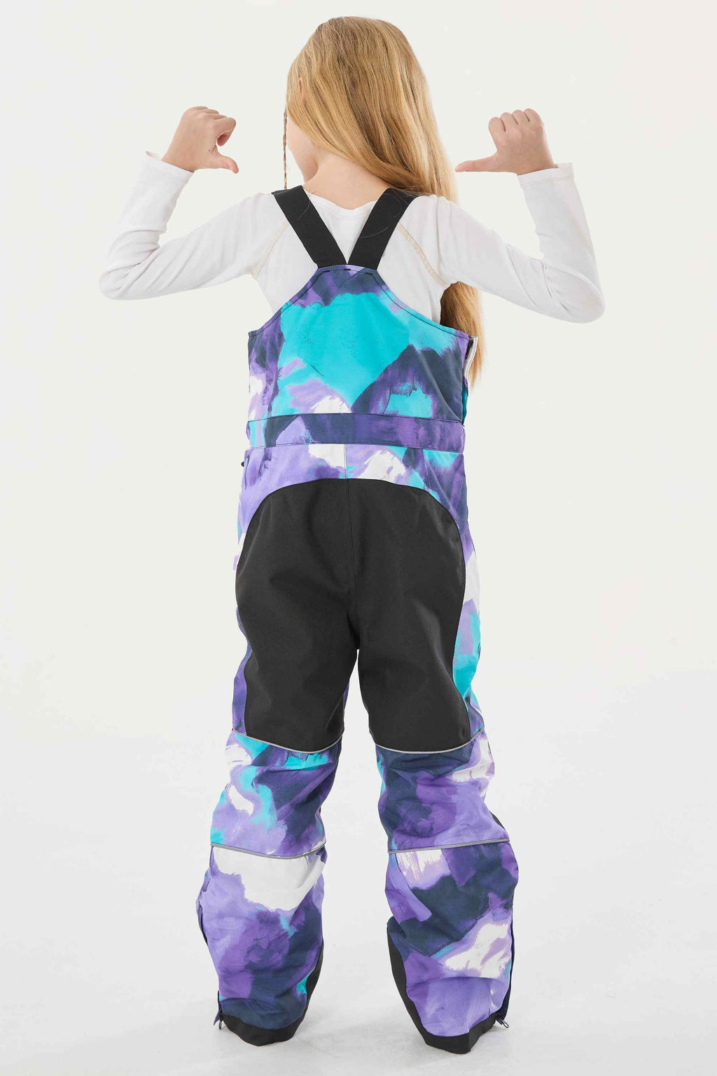 Blue Tie-dye Reflective Workwear Ski Bibs Durable Snow Bibs