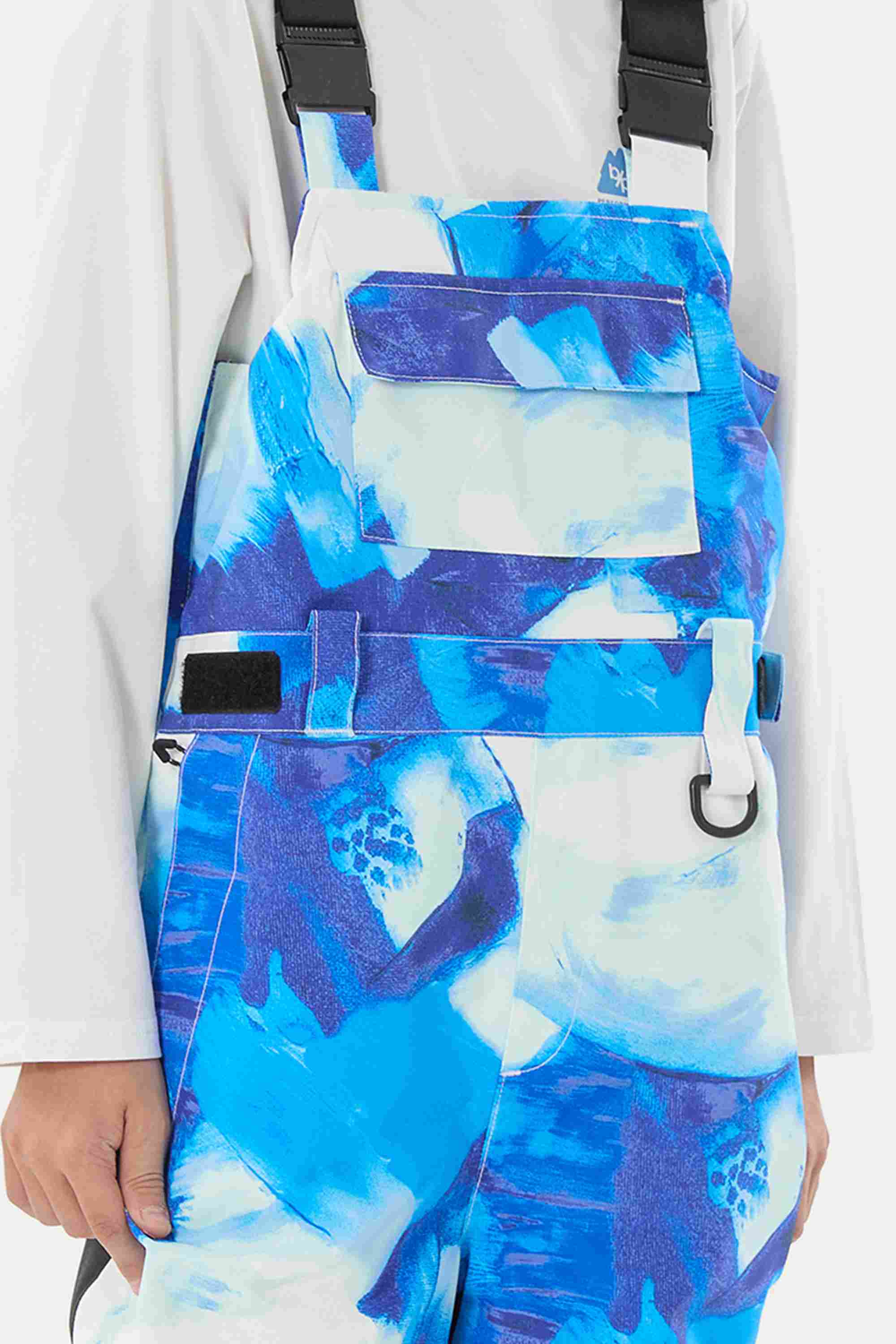 Off White Reflective Workwear Ski Bibs Durable Snow Bibs