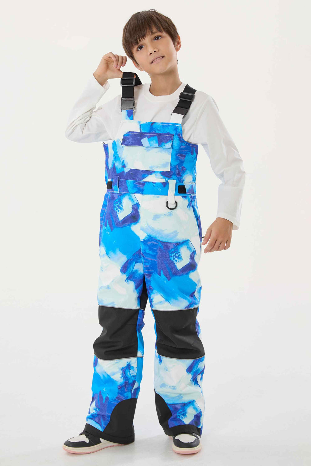 Navy Blue Reflective Workwear Ski Bibs Durable Snow Bibs