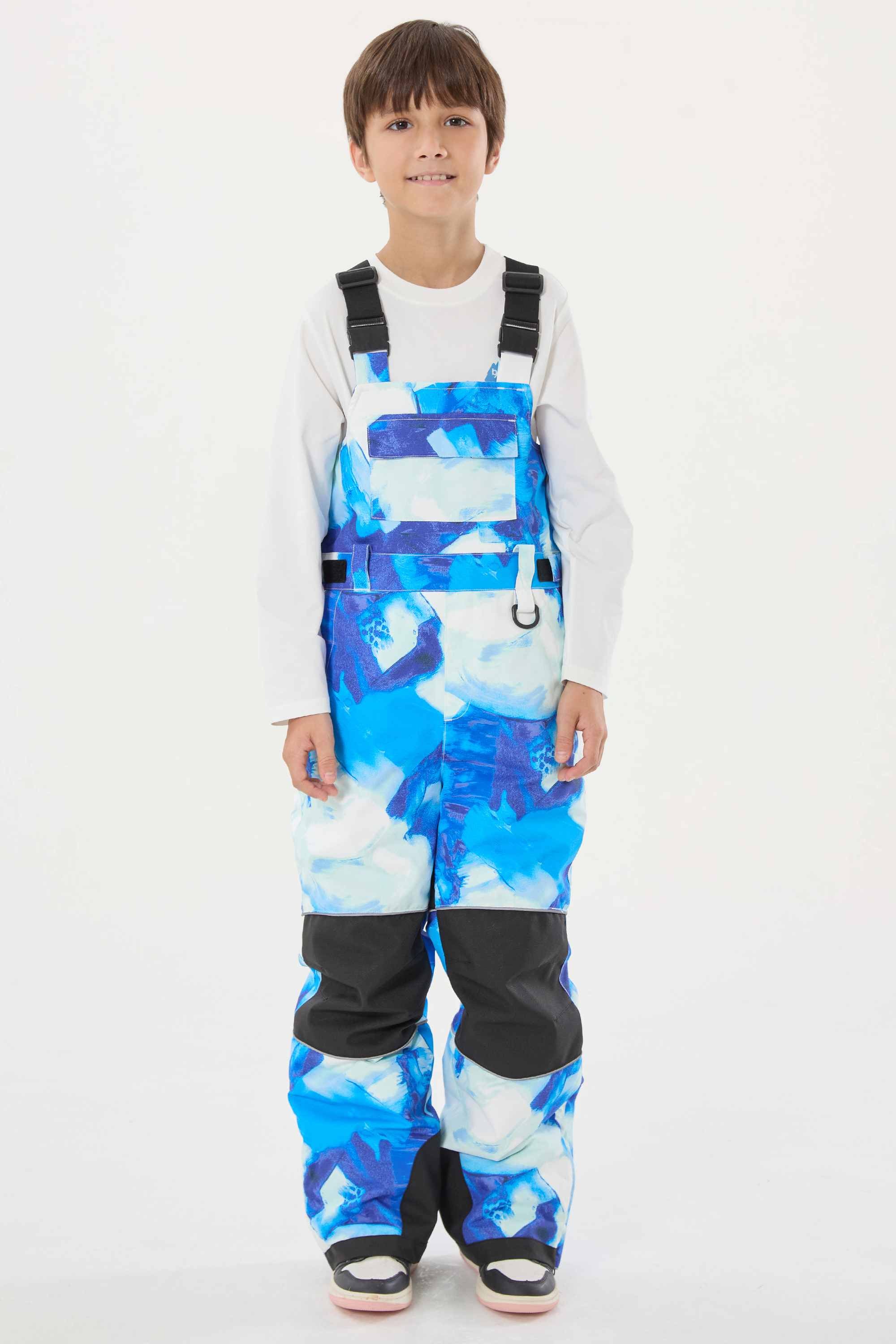 Khaki Reflective Workwear Ski Bibs Durable Snow Bibs