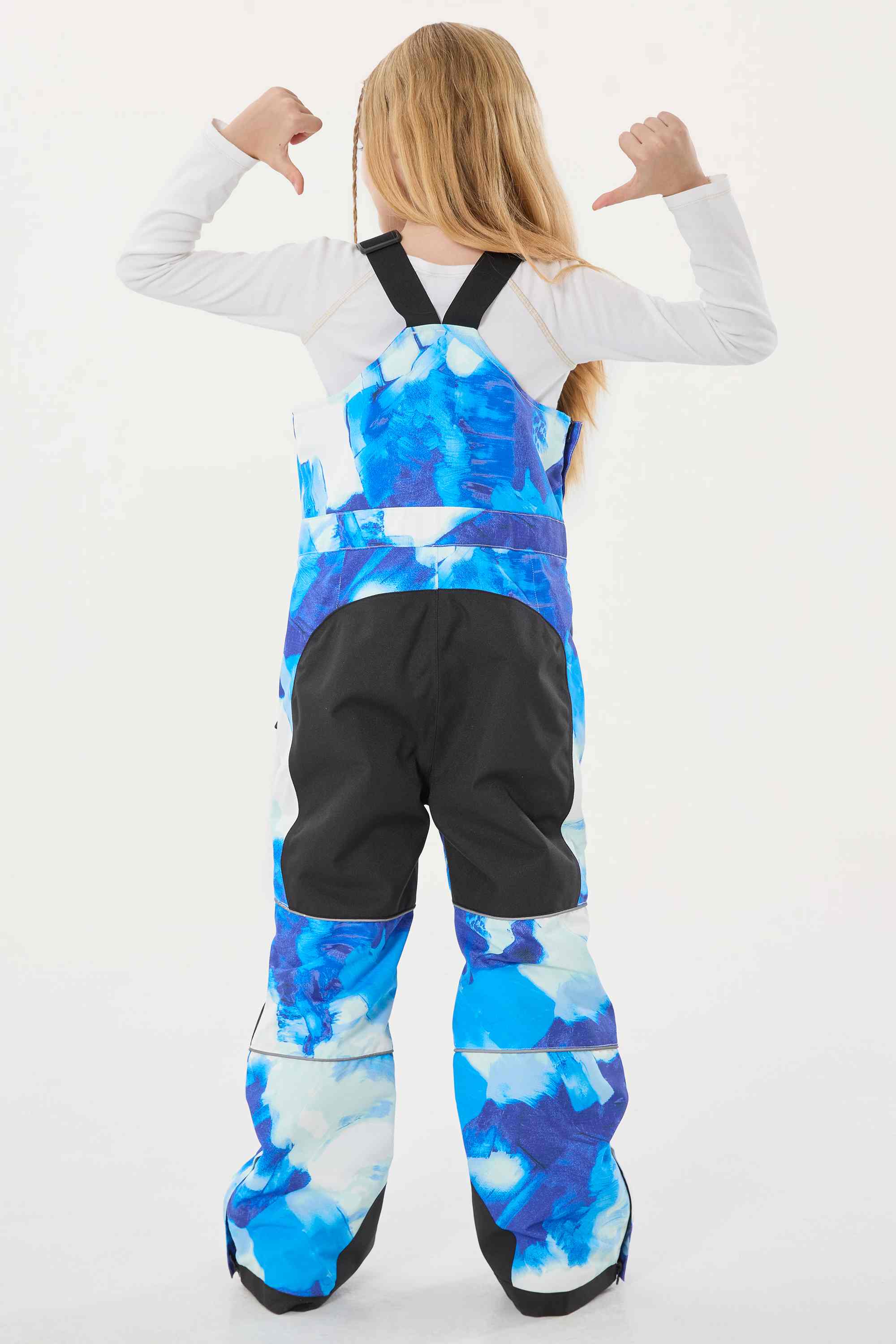Navy Blue Reflective Workwear Ski Bibs Durable Snow Bibs