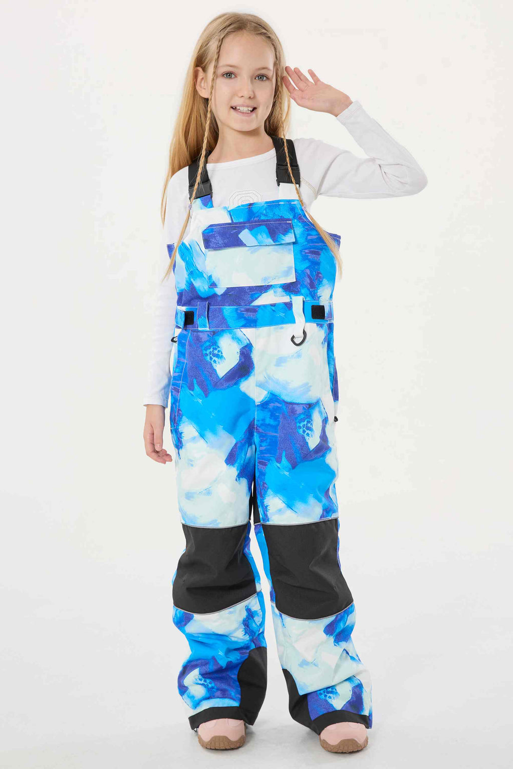Blue Tie-dye Reflective Workwear Ski Bibs Durable Snow Bibs