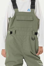Khaki Reflective Workwear Ski Bibs Durable Snow Bibs