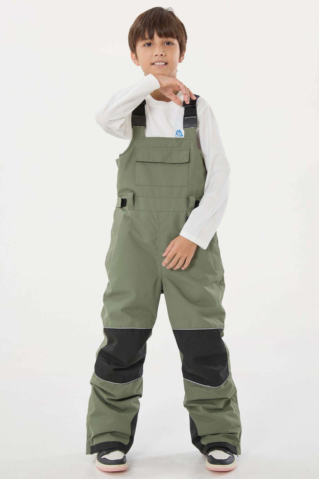 Off White Reflective Workwear Ski Bibs Durable Snow Bibs