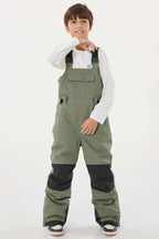 Khaki Reflective Workwear Ski Bibs Durable Snow Bibs