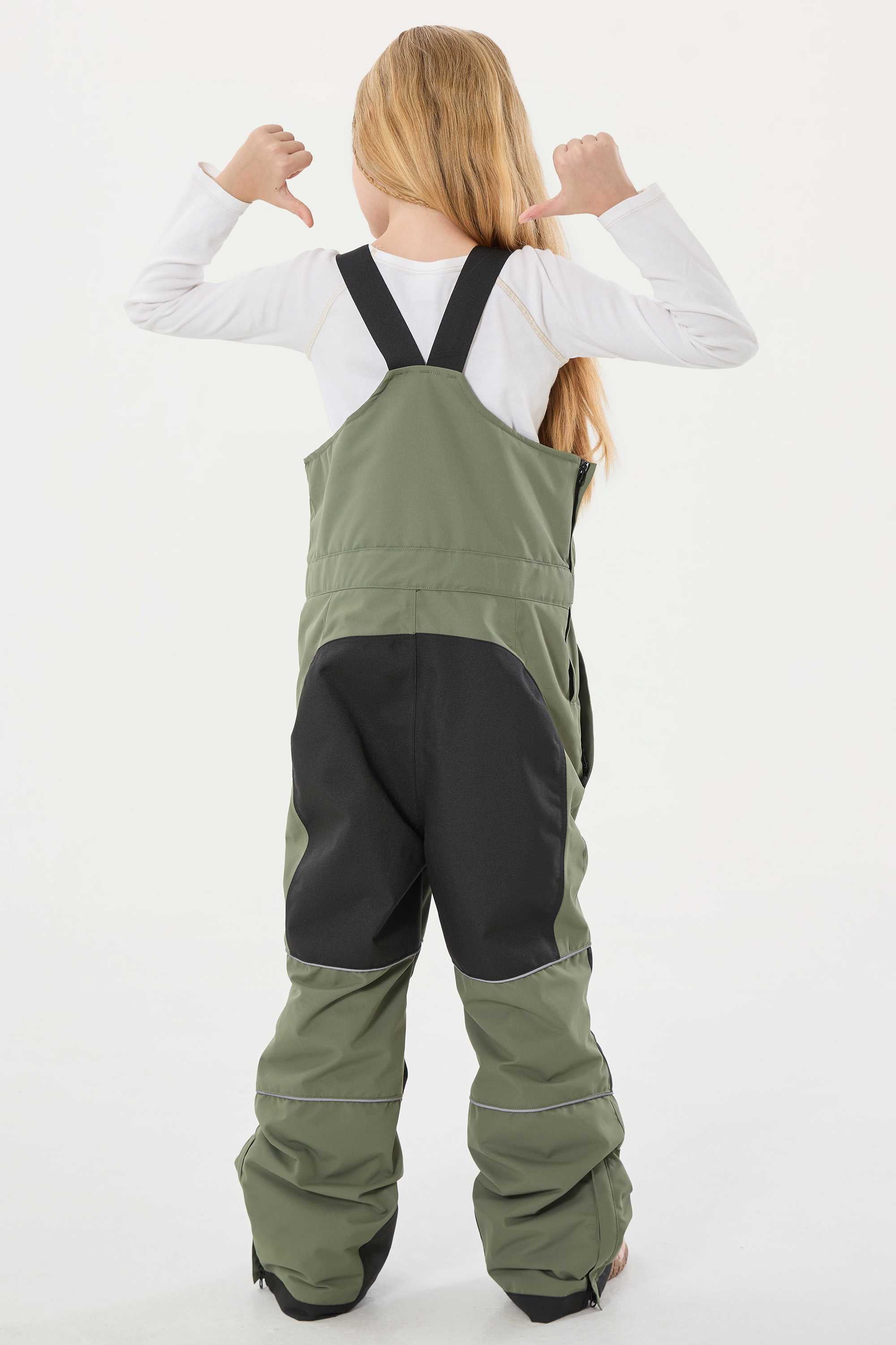 Navy Blue Reflective Workwear Ski Bibs Durable Snow Bibs